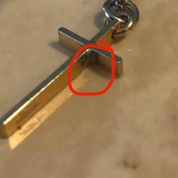 Two of Tone Silver/Gold Cross Necklace - Picture 7 of 9